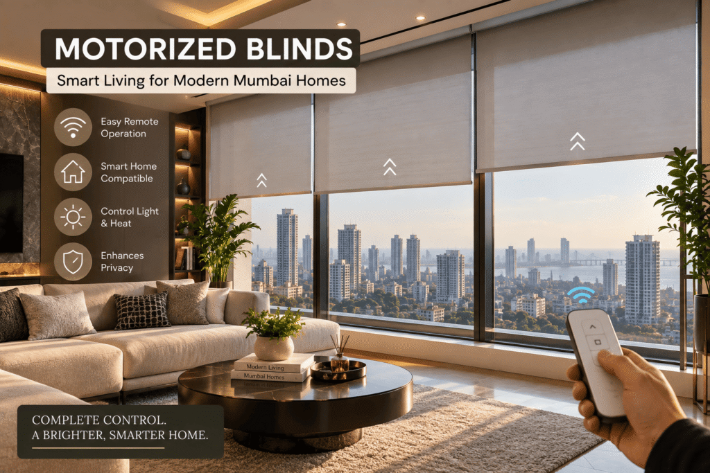 Motorized blinds for large apartment windows