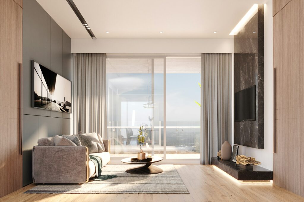 luxury wooden flooring modern living room