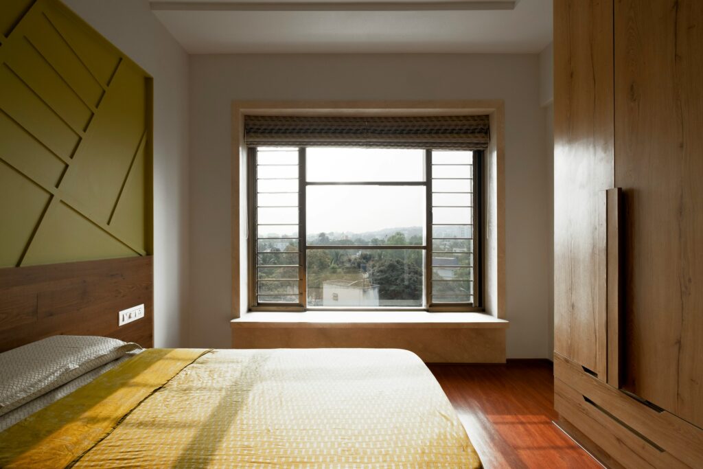 wooden window blinds modern interior