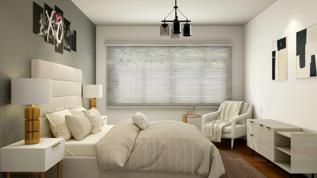 Bedroom roller blinds