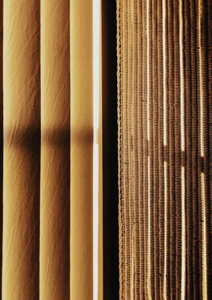 Different vertical blind colours and materials