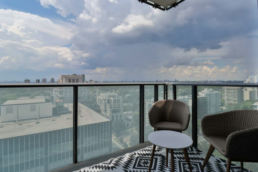 transparent balcony blinds rain