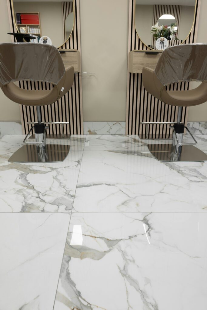 Marble effect vinyl flooring