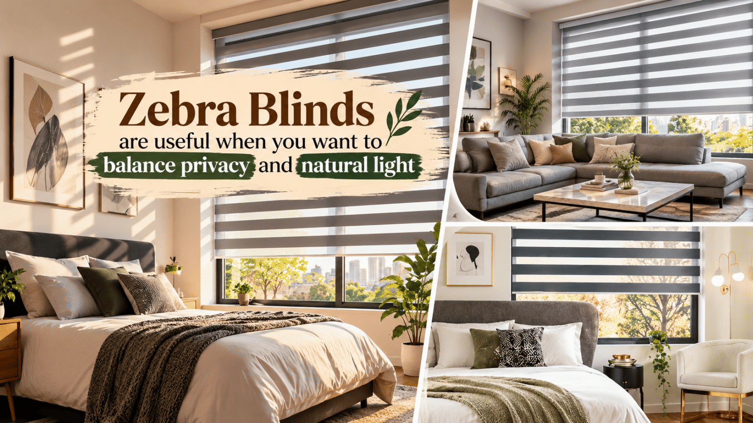 Zebra blinds are useful when you want to balance privacy and natural light