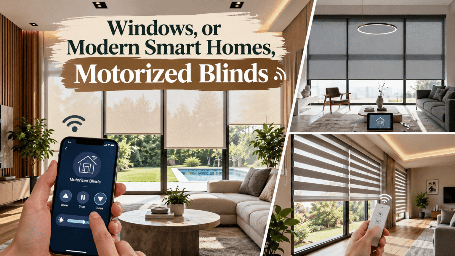 windows, or modern smart homes, motorized blinds