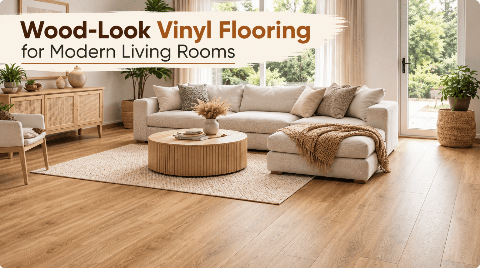 Wood-Look Vinyl Flooring for Modern Living Rooms